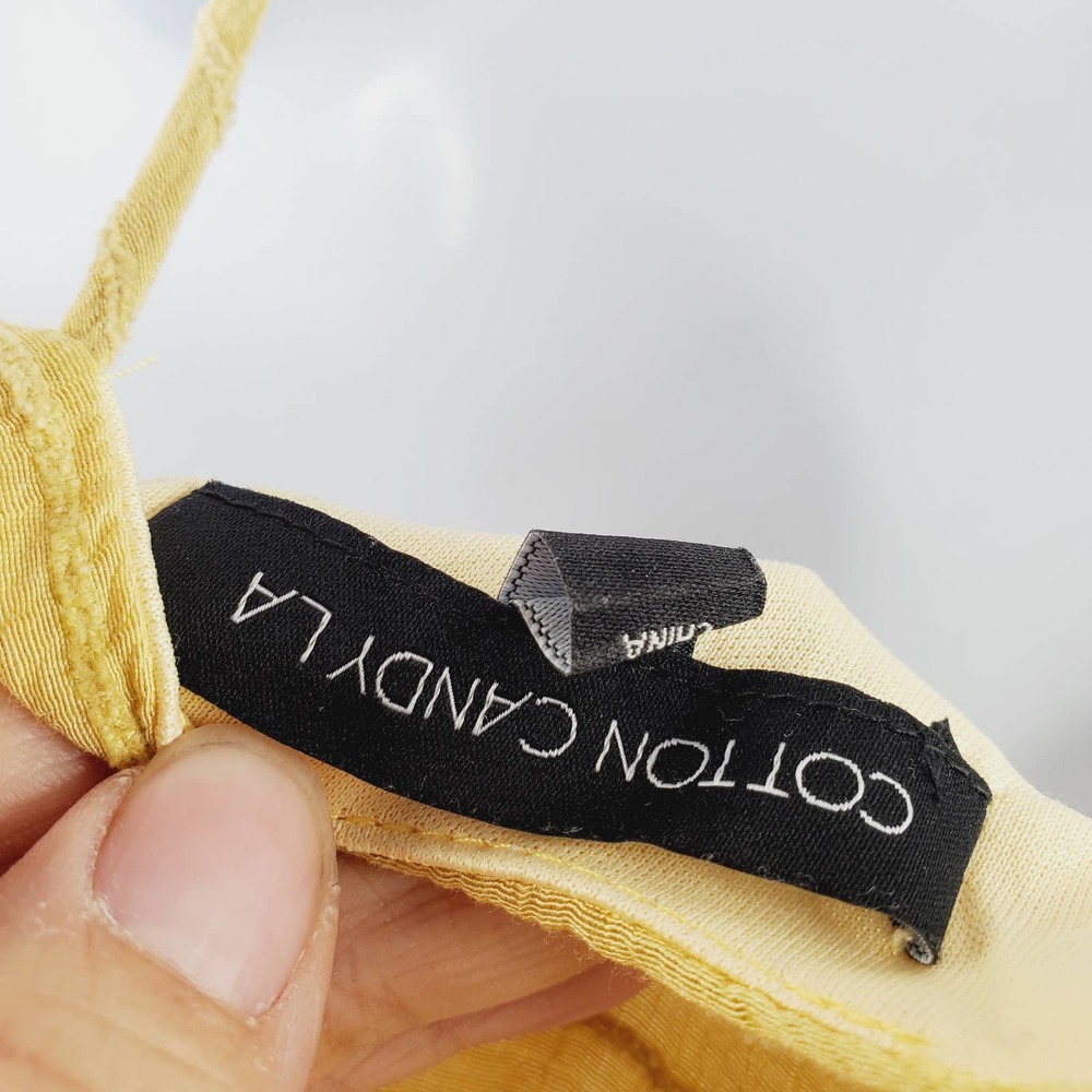 Tilly's Cotton Candy LA Yellow Textured Faux Wrap Ruffled Mini Dress - Picture 7 of 9